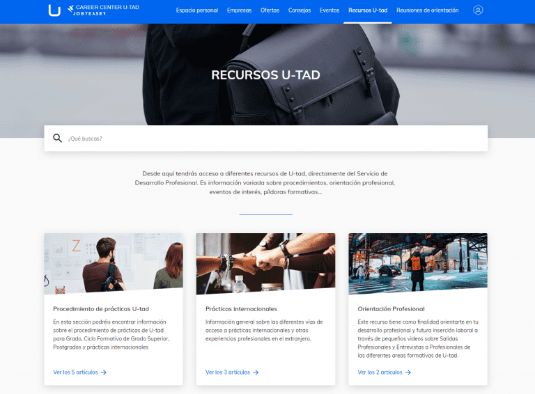 Ponemos en marcha el ‘Career Center’, nuestra plataforma de búsqueda de empleo 3 CareerCenter Recursos