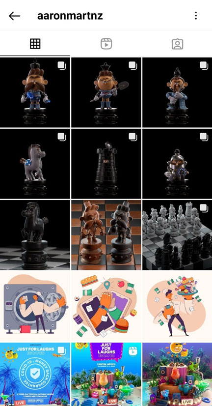 Las mejores cuentas de Instagram de diseño digital 3D. ¡Apúntalas! 8 Perfil de Instagram de Aaron Martínez