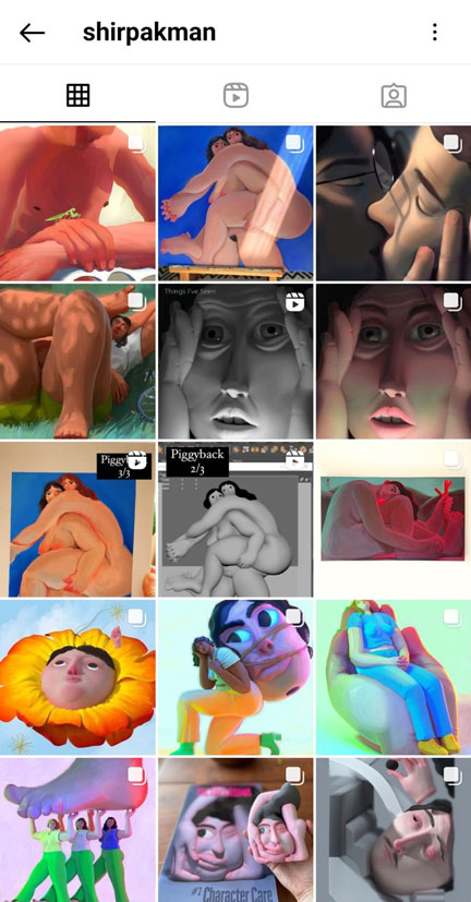 Las mejores cuentas de Instagram de diseño digital 3D. ¡Apúntalas! 6 Perfil de Instagram de Shir Pakman