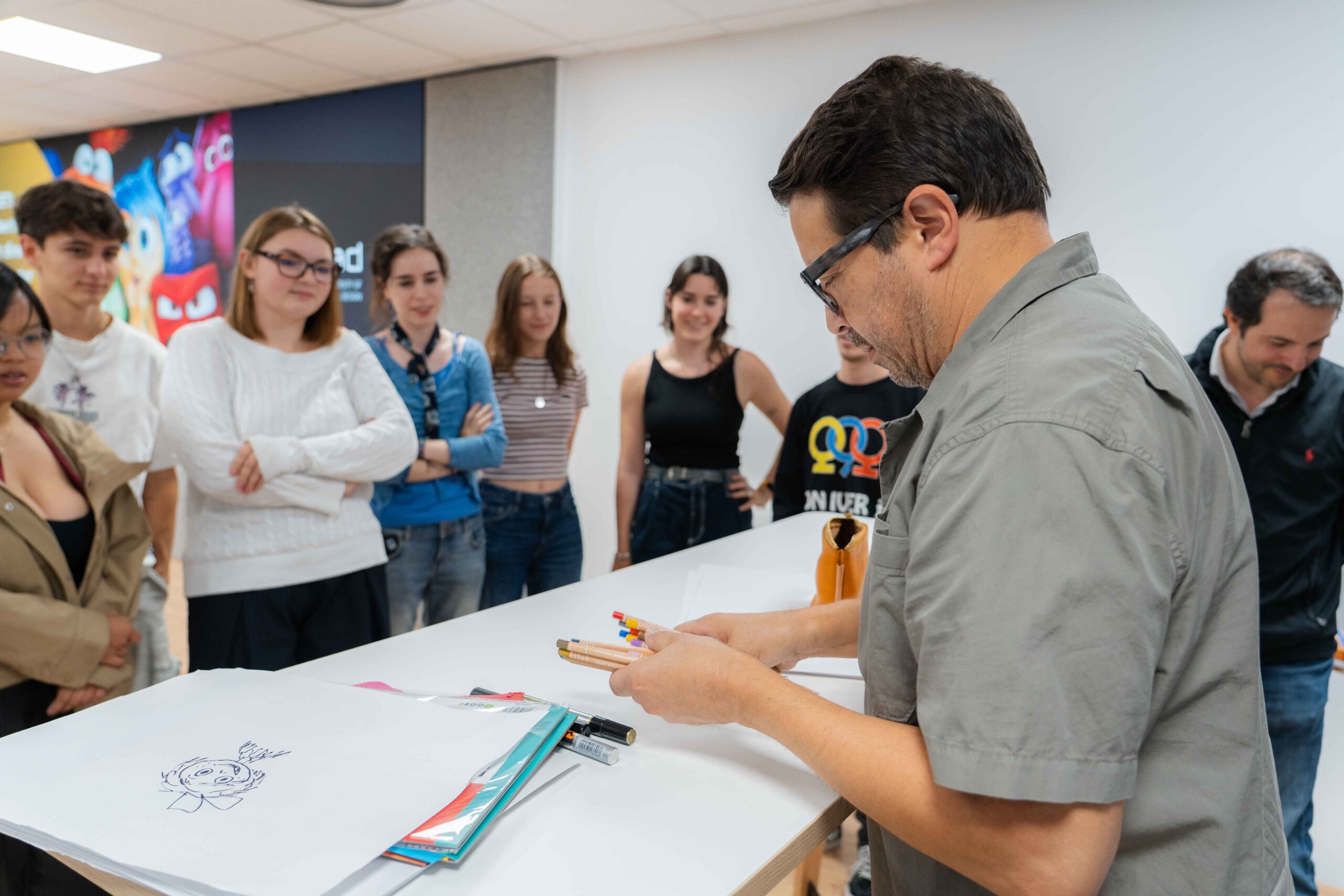 Albert Lozano (Inside Out, Up, Los Increíbles, Monsters S.A., Ratatouille o Soul) visita U-tad 1 Meet Albert Lozano-18