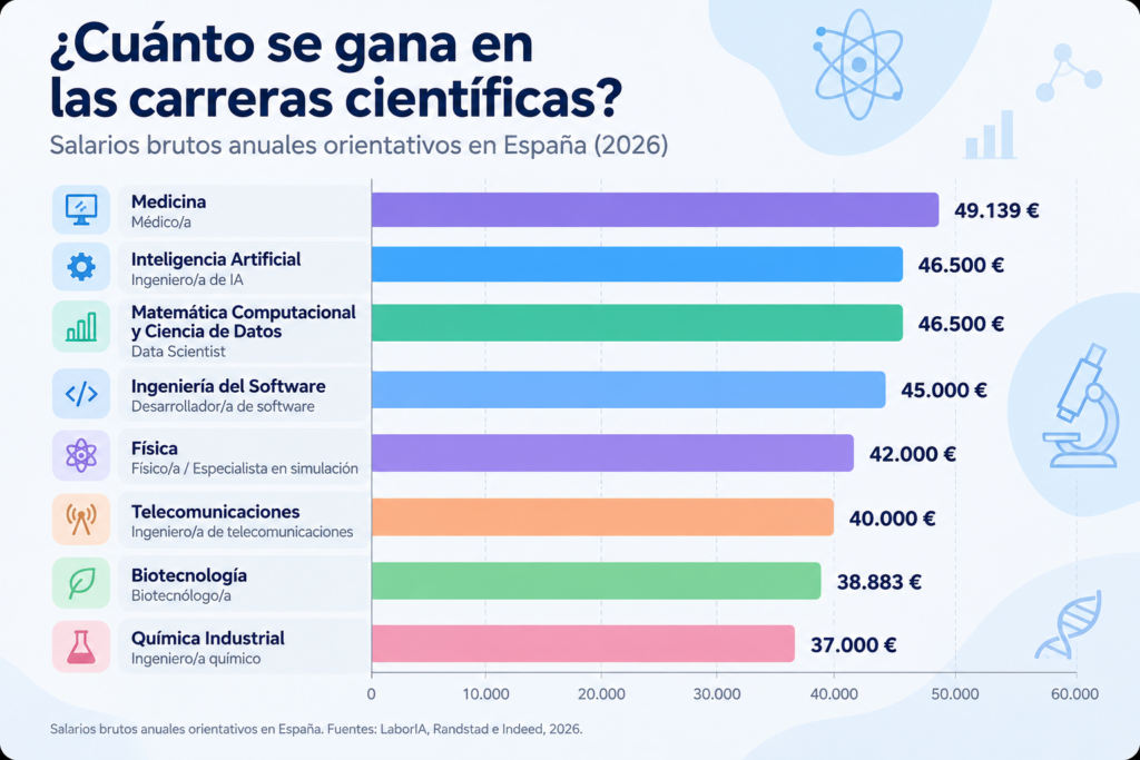Salarios en Carreras Cientificas 2026